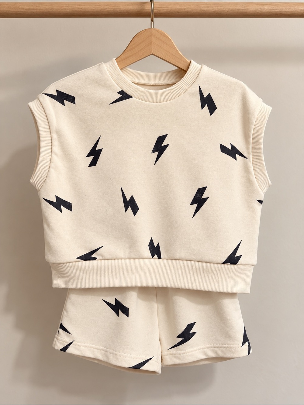 Off-White Kids Lightning Print Sleeveless Top & Shorts Set